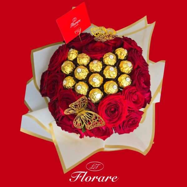 Bouquet de roses - Coeur Gourmand