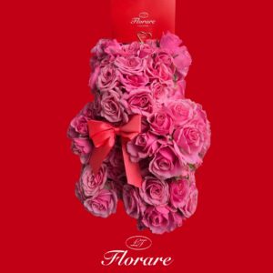 Ourson en roses naturelles - fait main